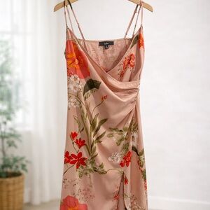 Lulu's Pink Floral Dress with Spaghetti Straps